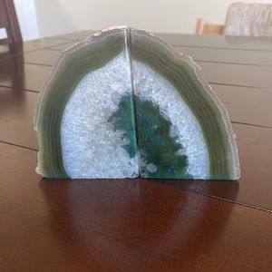 West elm Agate stone bookends. Set of 2